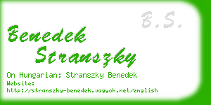 benedek stranszky business card